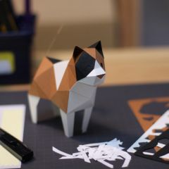 原产KAKU KAKU3D立体纸质拼图动物纸模儿童DIY玩具三色猫 花色